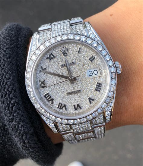 iced out silver rolex|iced out rolex cost.